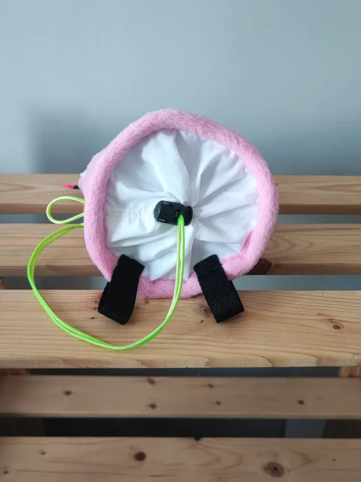 Chalk bag Сat's paw pink for rock climbing