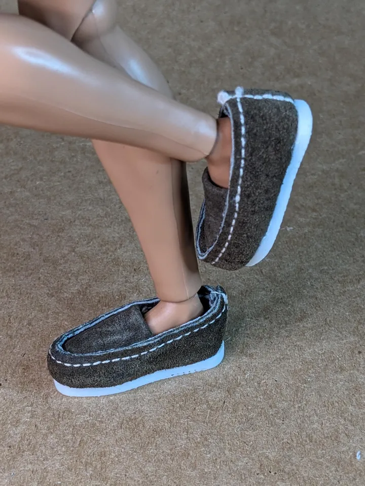 Handmade suede shoes for Fashion male dolls (wide feet)