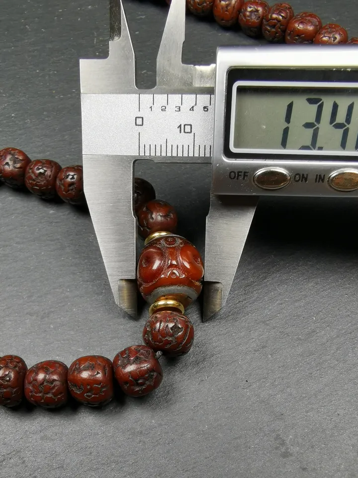 Gandhanra Old Tibetan Rosary Beads,9mm Rudraksha Beads Mala Necklace,Prayer Beads, Circumference 90cm