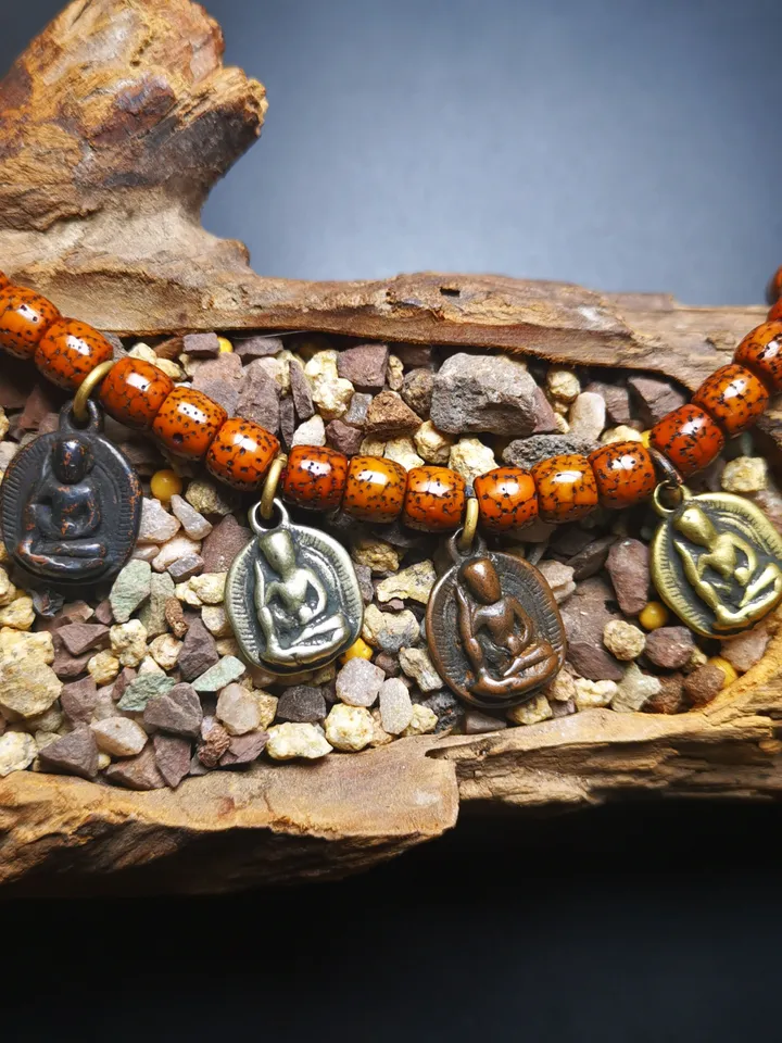 Gandhanra Handmade Amulet,Jetsun Milarepa Pendant, Mala Pendant, Prayer Beads Accessories,Made of Cold Iron