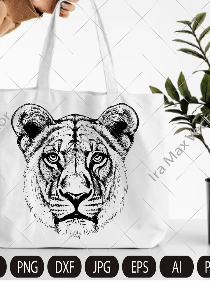 Lioness svg, Lioness head SVG, Lion face Svg, Wild cat Svg, Lion silhouette, Lioness portrait Svg, wild Lioness Svg, Lion clipart