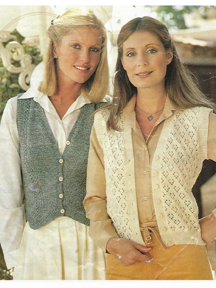 Waistcoat vest women knitting pattern sleeveless cardigan top knitting pattern pdf instant download