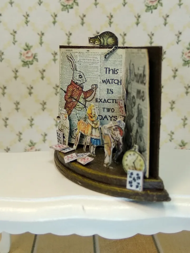 Open book. Dollhouse miniature.