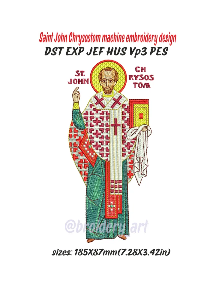 Saint John Chrysostom machine embroidery design