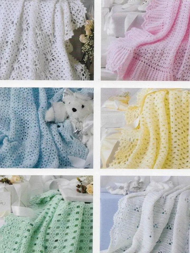 Crochet baby blanket , 7 X Baby Blanket CROCHET Pattern Afghan Blanket Crochet Pattern Blanket pdf instant download