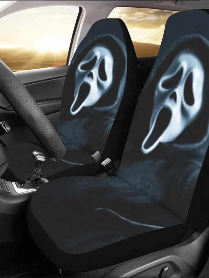 Ghost Face Car Seat Covers Set of 2 Universal Size