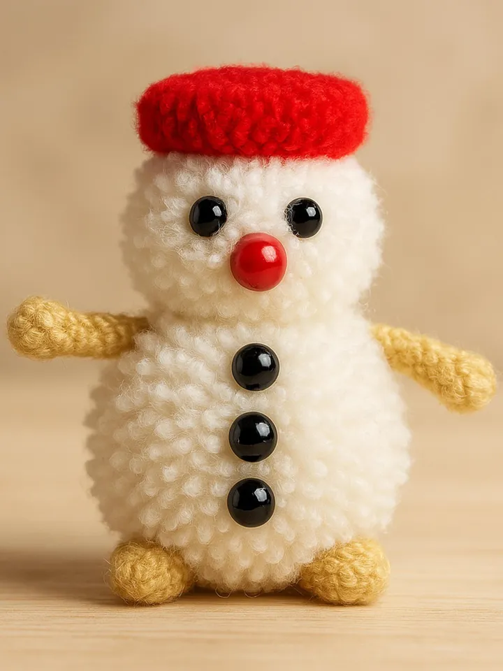 Pom Pom Snowman DIY Craft Pattern, Easy Snowman Tutorial for Winter Decorations, Handmade Christmas Ornament Gift