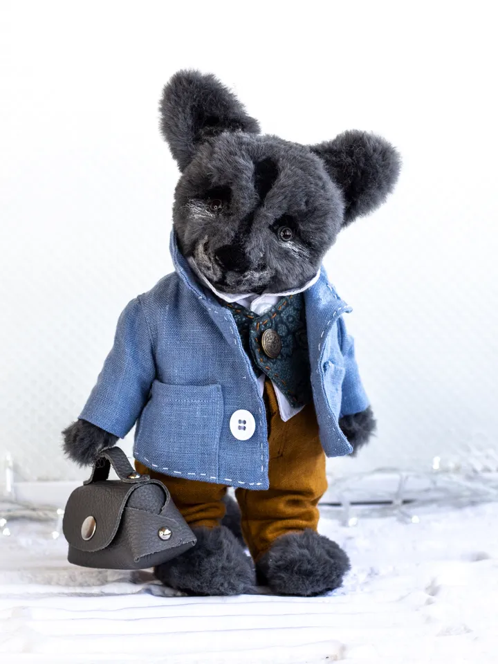 Rare Exclusive Teddy Wolf: Limited Edition Collectible Fully pin jointed stuffed toy for sale