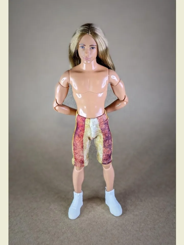 Graphic printed elastic shorts for for 12-inch fashion male dolls
