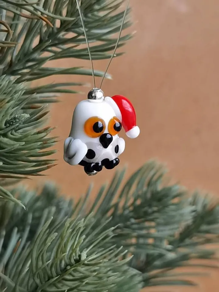 Polar owl ornaments owl gifts owl decor Christmas ORNAMENTS Christmas gifts Glass figurines Christmas tree blown glass art arctic animals