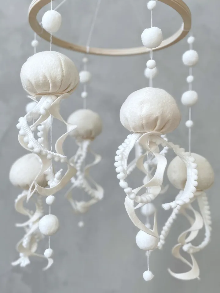 Jellyfish baby mobile neutral Ocean crib mobile baby