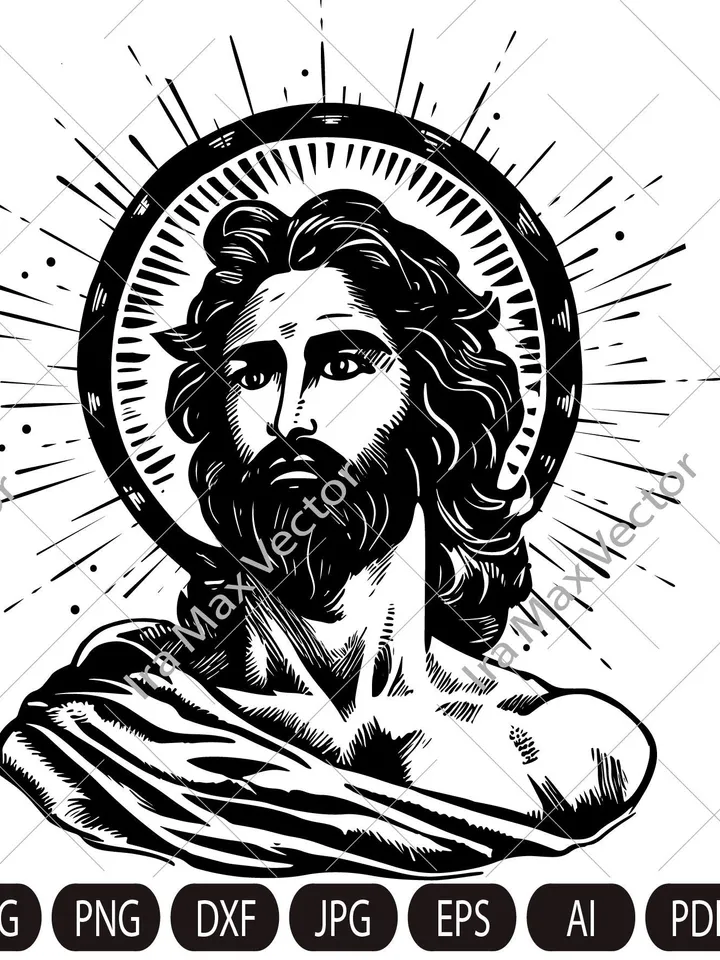 Jesus SVG, Jesus svg, Jesus risen, Christian SVG image, Jesus face SVG, faith svg, Bible svg, God svg, scripture svg, jesus cut files