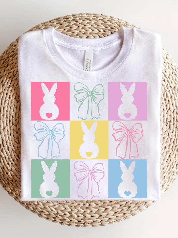 Retro Checkered Easter Coquette Png, Easter Bunny png, Easter png, Coquette Easter png, Girls Easter Png, Christian Easter, Happy Easter Png
