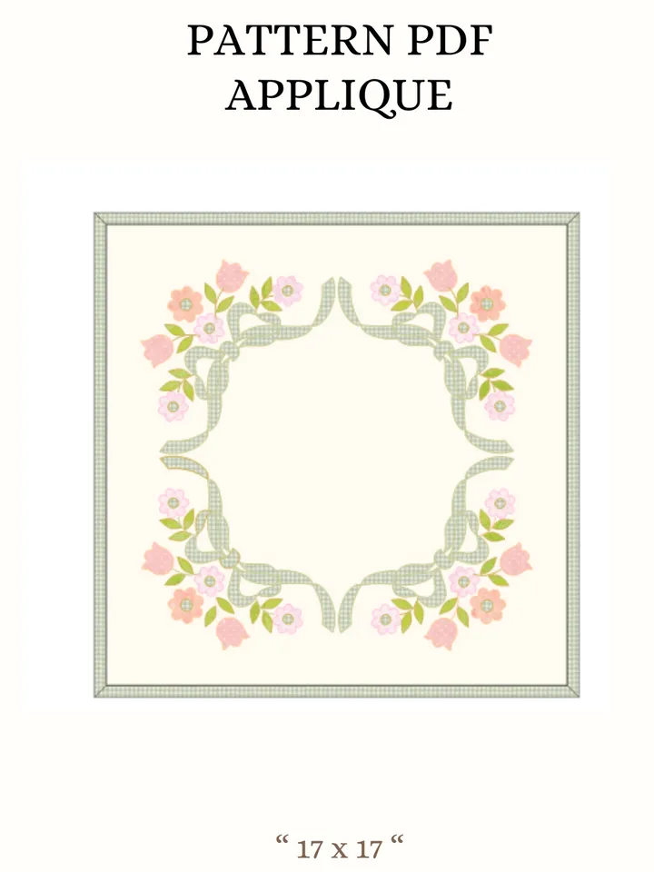 Easter Table Topper Applique Pattern in PDF format, Digital pattern for applique.