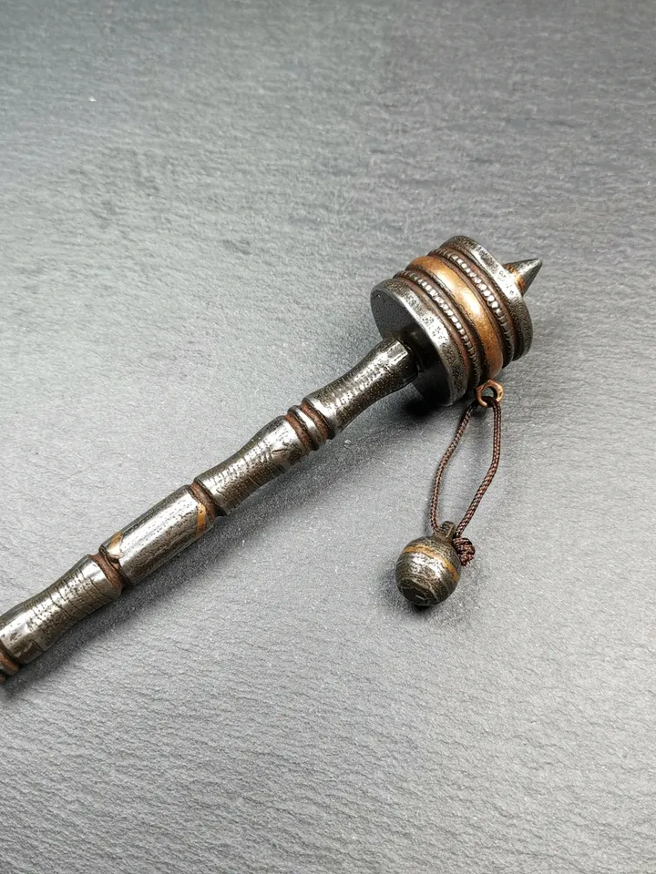 Gandhanra Handmade Tibetan Handheld Prayer Wheel,Mani Wheel,Small Size 13cm