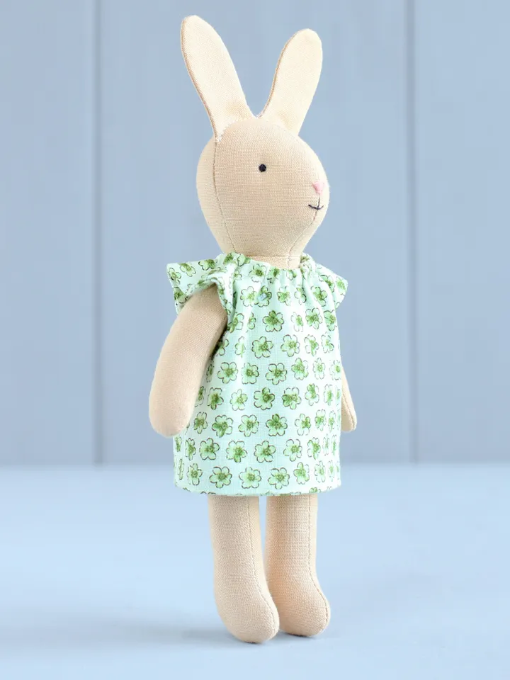 2 PDF Two Mini Bunnies in Sundress and Dress Sewing Patterns