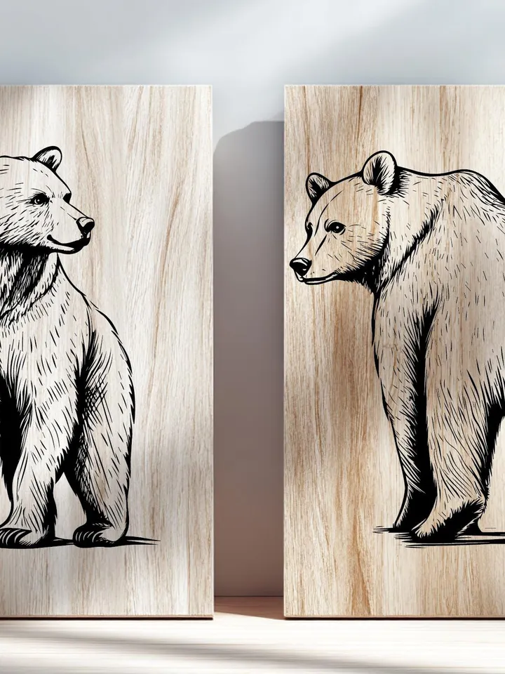 Vector 20 Bear Design Bundle forest Bear PNG for Sublimation Bear SVG file for cricut, Wild Bear Laser Cut file for engraving, Prints
