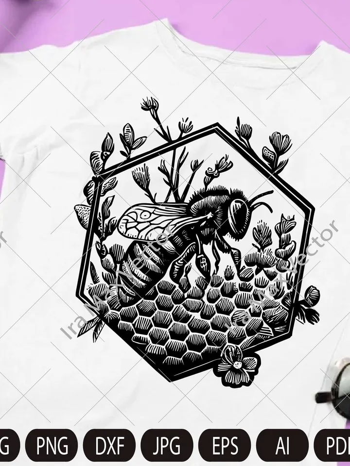 Bee,honey bee , bumble bee svg png jpg clip art Silhouette Cutting Machine cut file