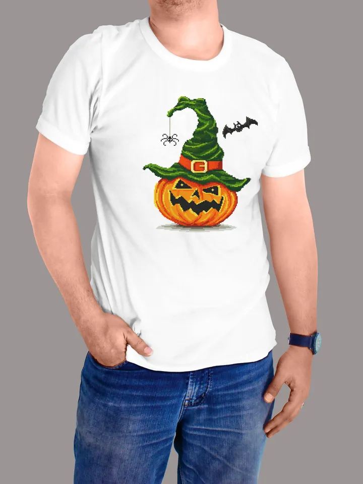 Halloween pumpkin cross stitch pattern PDF download Witch hat cross stitch chart, Happy Halloween pattern digital PDF, Halloween decor #H5