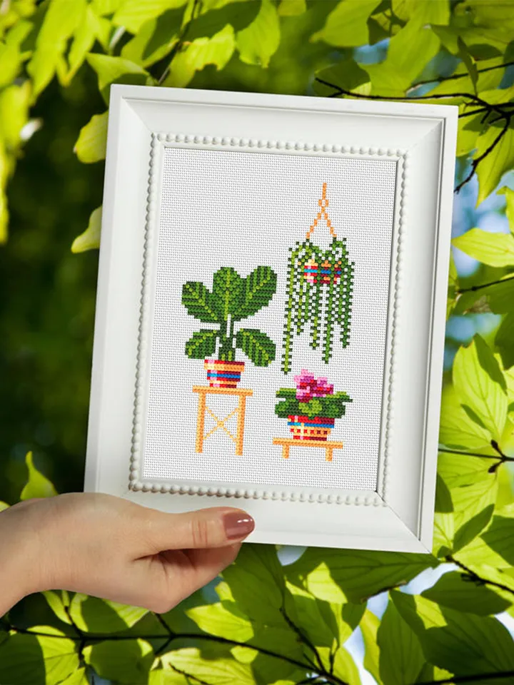Home plants cross stitch pattern download PDF Floral cross stitch chart, Easy small cross stitch sampler, Plant lovers, DIY Home decor #P12