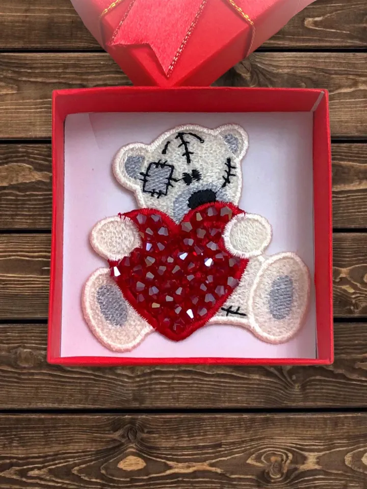 Free Standling Lace Machine Embroidery Design Teddy Bear Brooch Jewelery Embroidery Pattern FSL embroidery pattern