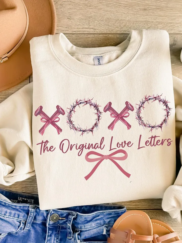 XOXO the original love letters png, Christian Valentines Png, Valentine Day Png, Valentine Bow Png, Christian Shirt, Jesus Valentine Png