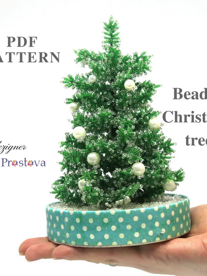 Beaded Flowers pattern | Christmas tree | Seed bead patterns | Beadwork pattern | Digital Download - PDF
