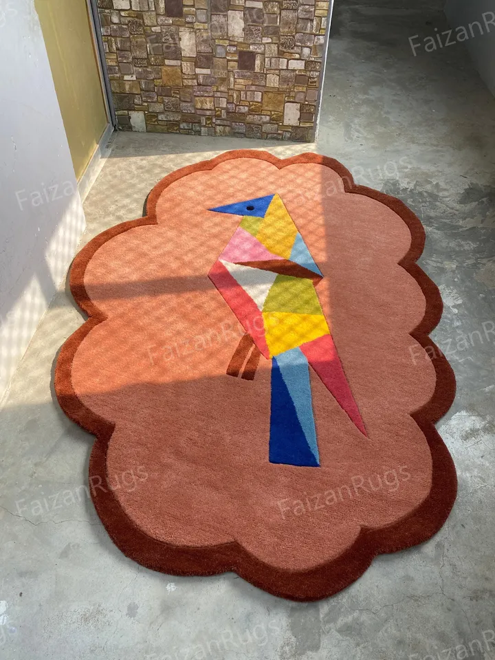 8x10 Bird Rugs | Kids Rugs | Hand Tufted Multi Color Ultra Soft Rug 100% Wool For Living Room, Bed Room, Available In Any Size 10x14,10x12,9x12