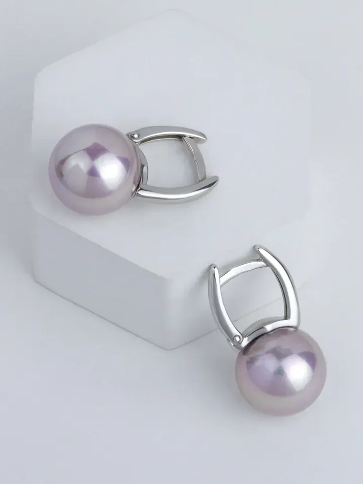 Earrings silver 925 with pink pearls