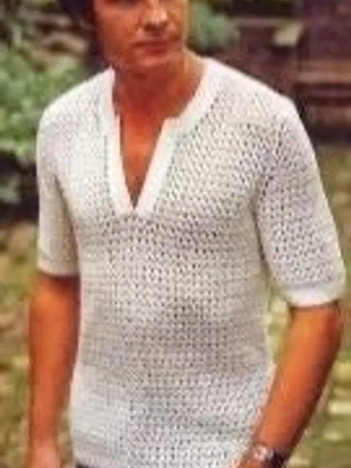 Crochet mens pattern, Mens crochet Shirt, mesh shirt. PDF