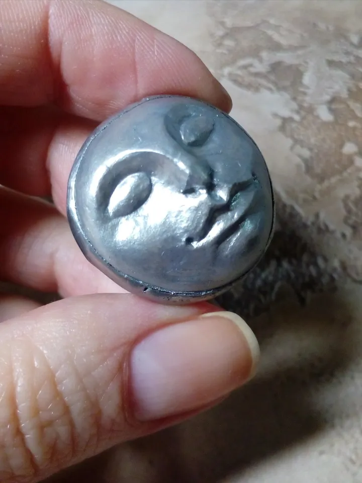 Moon ring, face ring, moon Goddess ring, Halloween ring, witchy ring, Samhein ring, Head ring