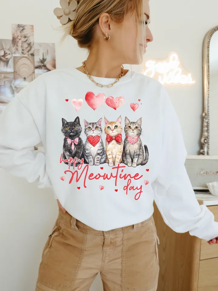 Valentine Cats Png, Cat Lover Digital Art for Crafts, Sublimation, and DIY Projects, Trendy Valentine Cat Mom Png Digital File Download