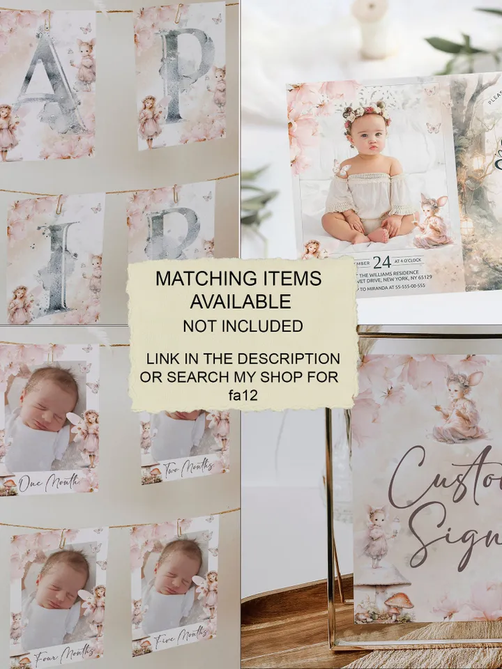 Editable Fairy Birthday thank you tag label template Fairy Floral Birthday Magical Enchanted Fairy Birthday Pixie Fairy Party Magical fa12