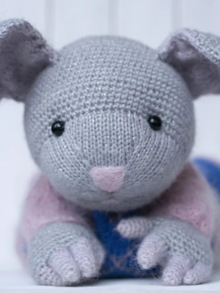 Crochet animal toy Mouse, Christmas Handmade gift stuffed animal toy, Waldorf doll, Amigurumi Mouse, Soft toy, Gift for