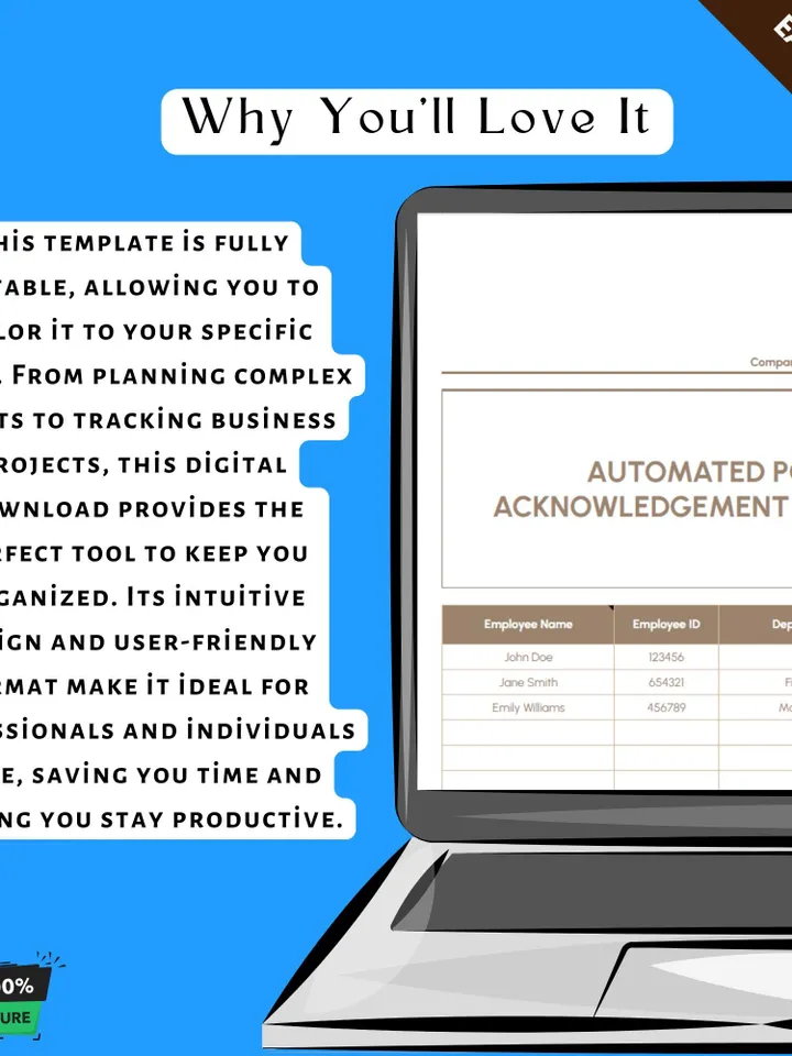 Automated Policy Acknowledgement Tracker HR, Editable Google Sheets, Digital Tool for Employee Compliance Management