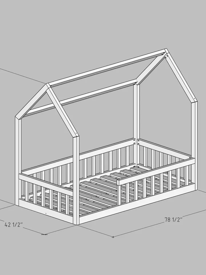 House Bed Plans, Twin Size, DIY, PDF