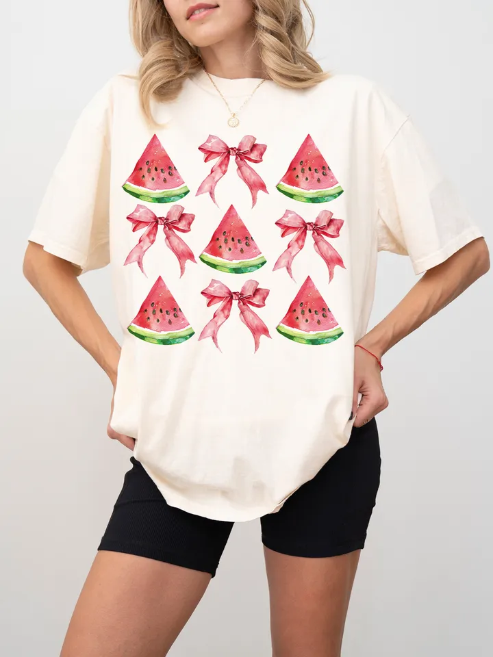 Watermelon Png, Bow Png, Aesthetic Png, Ribbon Trend, Coquette Watermelon, Summer Png, Fruit Sublimation, Trendy Summer Png, Beach Babe Png