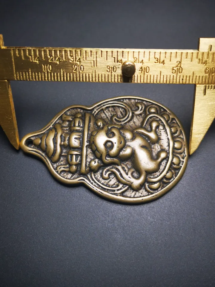 Gandhanra Antique Tibetan Buddhist Protective Pendant,Snow Lion Amulet Badge,50years old
