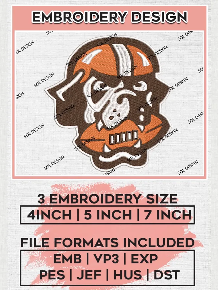 NFL Cleveland Browns Machine Embroidery Design Files, NFL Browns, NFL Embroidery Designs, NFL Cleveland Browns Machine Embroidery Design, Digital Download