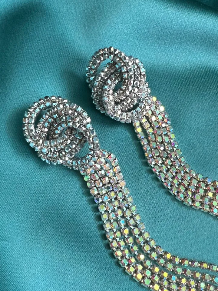 Infinity Crystal Fringe Earrings