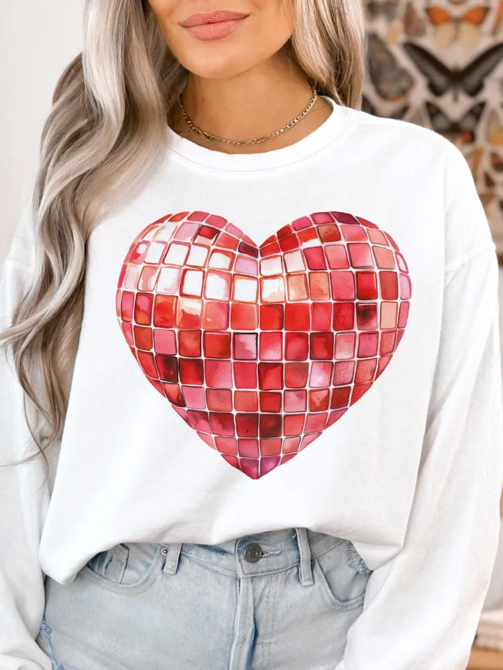 Disco Valentine Heart Png, Coquette Png, Valentine Png, Valentine Heart Png, Valentine Coquette Png, Valentine's Day png, Sublimation