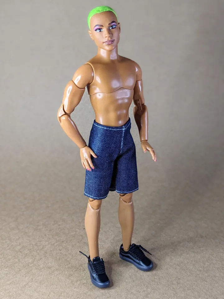 Blue shorts for 12 inch fashion male dolls