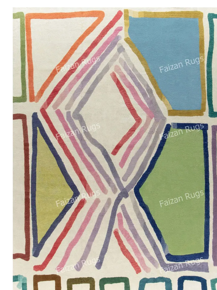 Multi color Hand knotted modern rugs 100% wool for living room, bed room, kids room in any size 9x12,8x10,6x9,5x8 Don't delay!!
