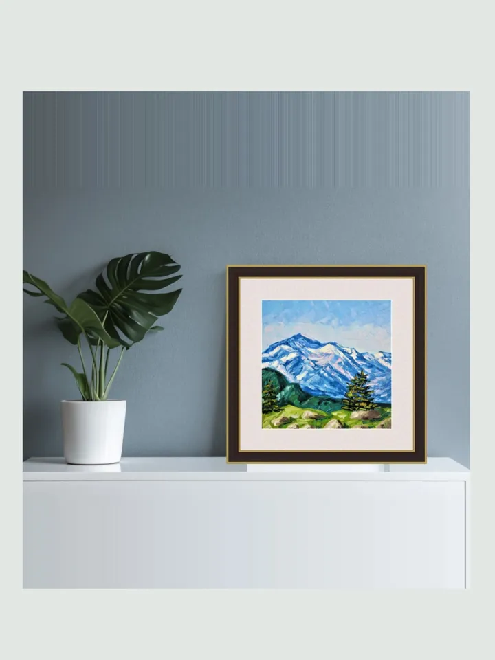 Original Oil Painting Landscape Mountains in California mini art decor