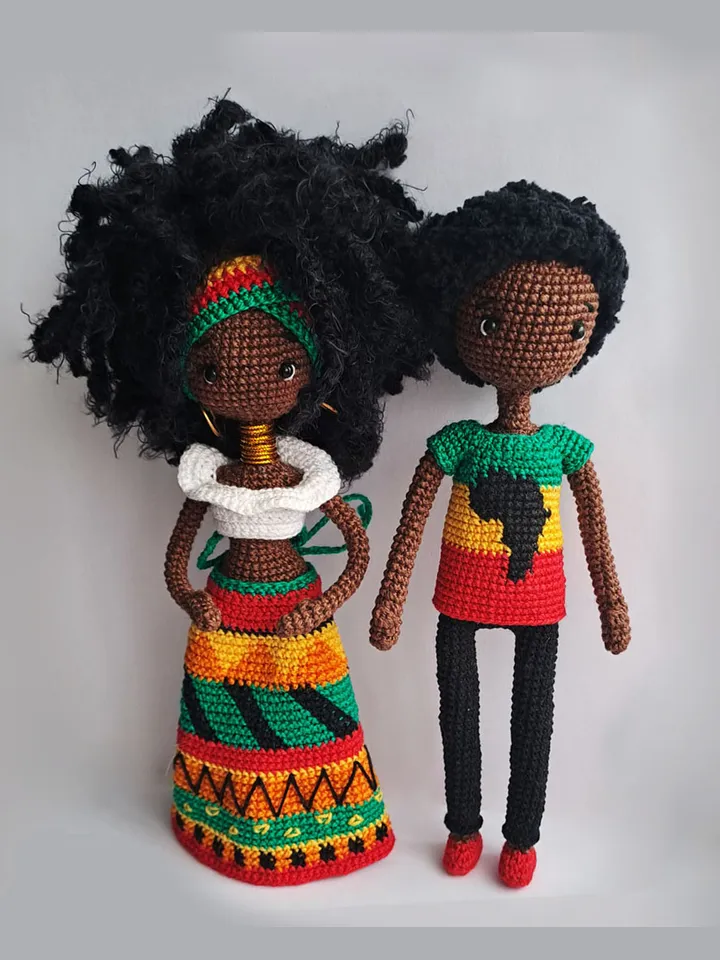 African doll pattern. African boy doll. Crochet african doll. Male african doll