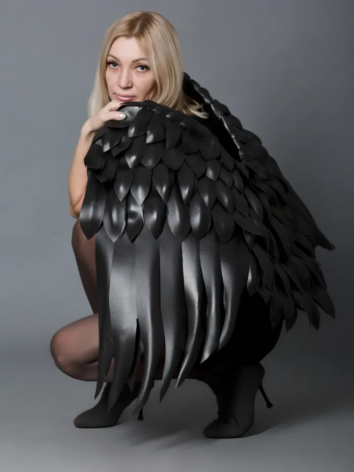 Black Angel wings costume-Cosplay wigs-Wedding sexy wings-Victoria secret wings-Valentine's Day-DIY wings