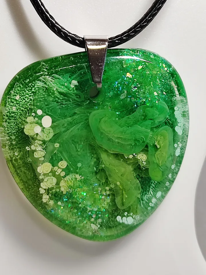 Elegant green colored pendant,handmade pendant
