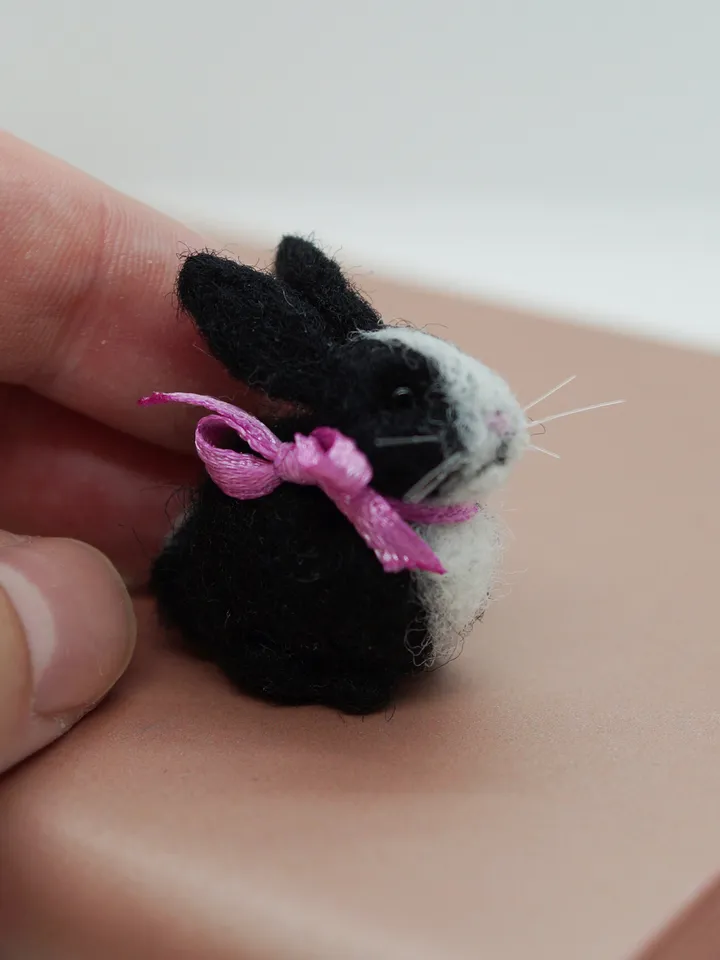 Miffy the rabbit, miniature needle felted bunny, gift for her, tiny rabbit, ships from the US