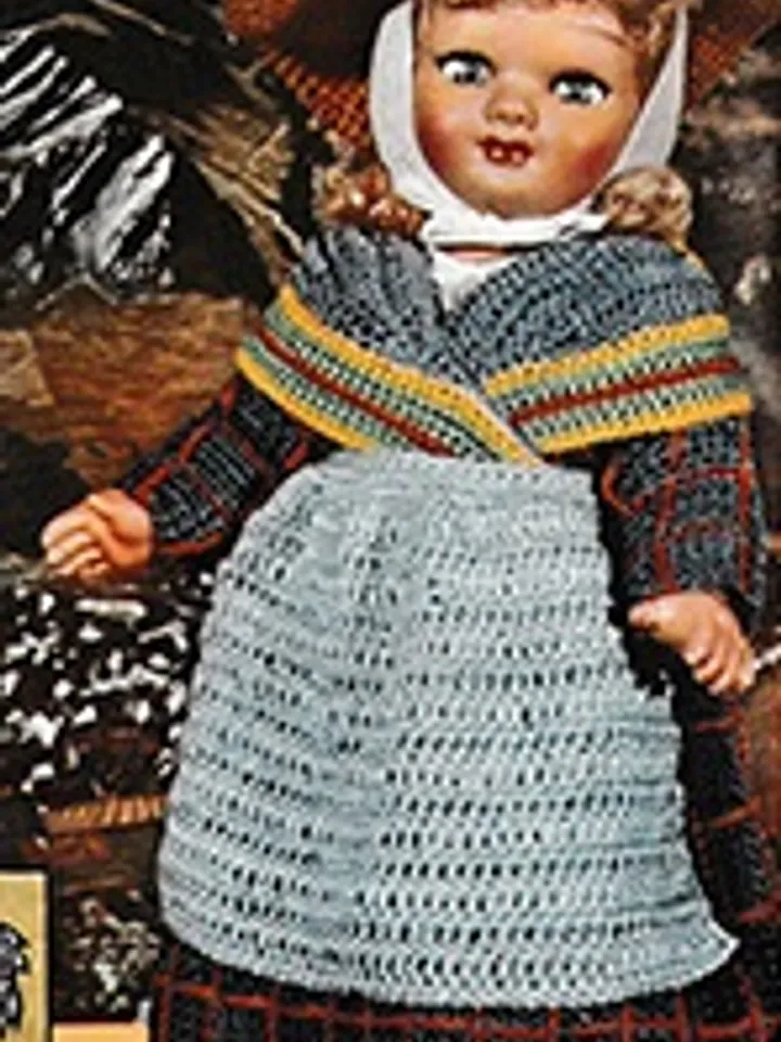 Vintage Crochet Pattern Dress for Doll Alpes-Dauphiné Doll Pattern Digital Download PDF