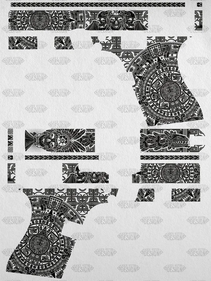 VECTOR DESIGN Glock 27 gen 3 Aztec calendar